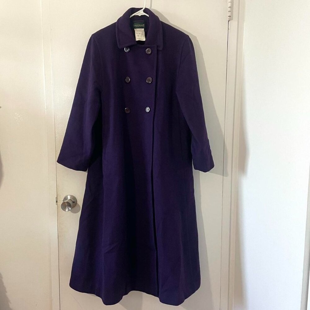 Vintage Long Wool Purple Coat
